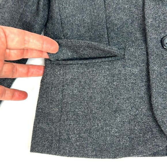 Janie and Jack Wool Blend Blazer Suit Jacket Gray with Elbow Patches sz 4 - Picture 5 of 13